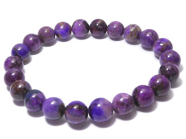 [Video][One of a kind] Sugilite AAA Round 8mm Bracelet NO.104