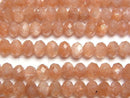 [Video]High Quality! Sunstone AA++ Faceted Button Rondelle 5x5x3mm half or 1strand beads (aprx.15inch/36cm)