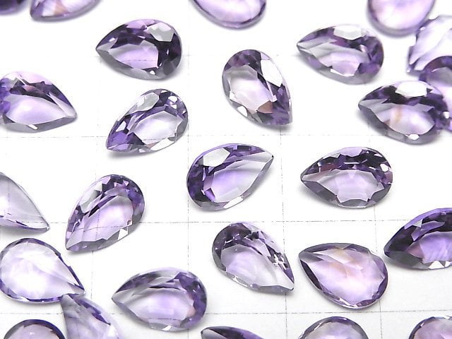 [Video]High Quality Amethyst AAA Loose stone Pear shape Faceted 10x7mm 3pcs