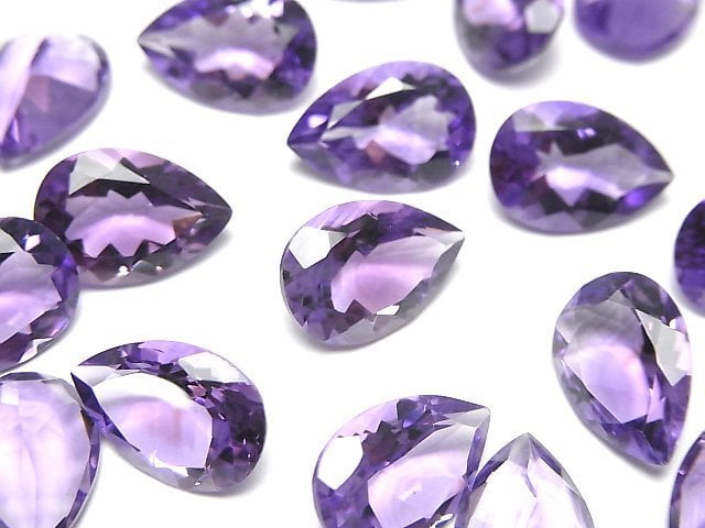 [Video]High Quality Amethyst AAA Loose stone Pear shape Faceted 13x9mm 2pcs