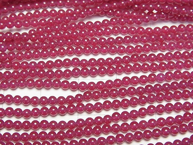 [Video] Synthetic Ruby AAA Round 2mm 1strand beads (aprx.15inch/37cm)