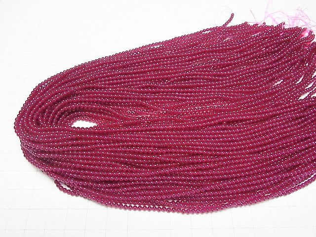 [Video] Synthetic Ruby AAA Round 2mm 1strand beads (aprx.15inch/37cm)