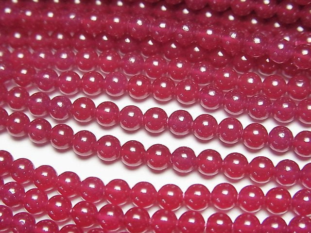 [Video] Synthetic Ruby AAA Round 3mm 1strand beads (aprx.15inch/37cm)