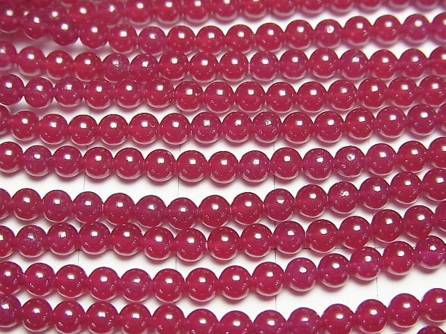 [Video] Synthetic Ruby AAA Round 3mm 1strand beads (aprx.15inch/37cm)