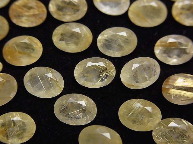 [Video]High Quality Rutilated Quartz AA++ Loose stone Oval Faceted 8x6mm 3pcs