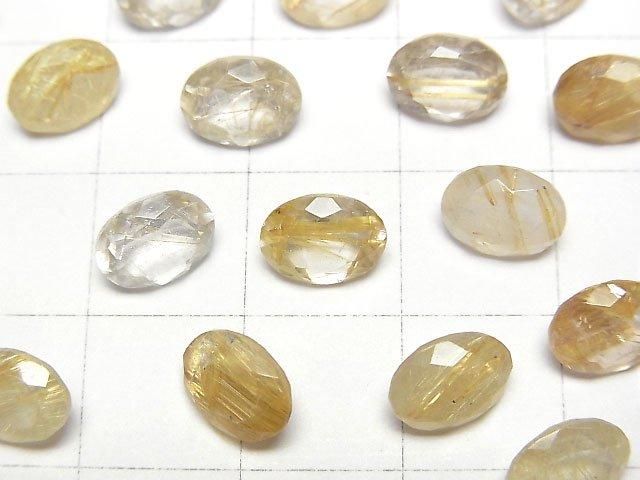 [Video]High Quality Rutilated Quartz AA++ Loose stone Oval Faceted 8x6mm 3pcs