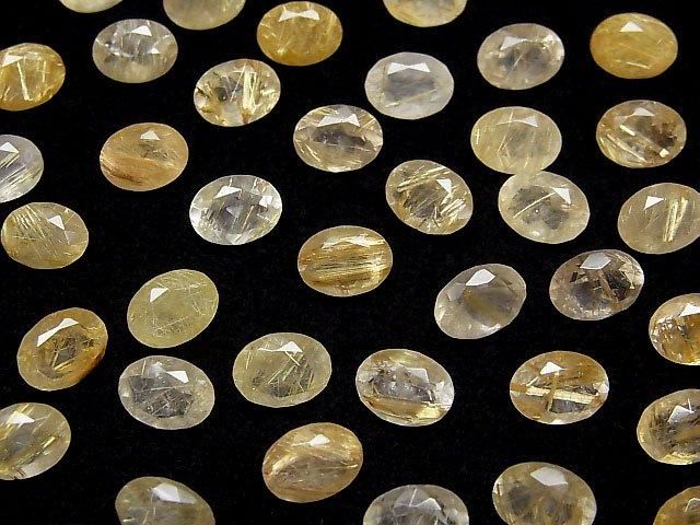 [Video]High Quality Rutilated Quartz AA++ Loose stone Oval Faceted 8x6mm 3pcs