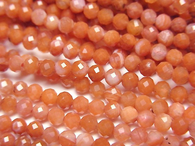 [Video]High Quality! Red Agate (Southern Red Agate) Faceted Round 3mm 1strand beads (aprx.15inch/37cm)