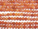 [Video]High Quality! Red Agate (Southern Red Agate) Faceted Round 3mm 1strand beads (aprx.15inch/37cm)