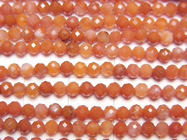 [Video]High Quality! Red Agate (Southern Red Agate) Faceted Round 3mm 1strand beads (aprx.15inch/37cm)