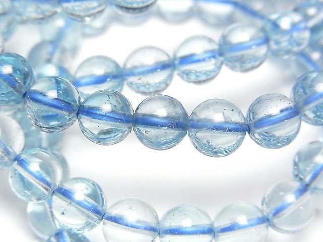 [Video]High Quality Sky Blue Topaz AAA Round 7mm Bracelet