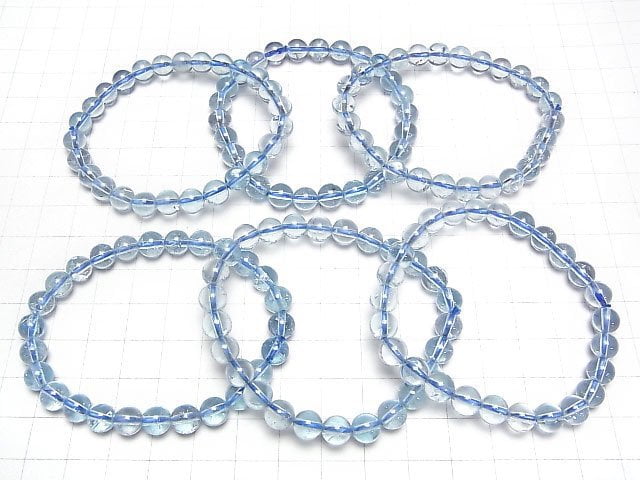 [Video]High Quality Sky Blue Topaz AAA Round 7mm Bracelet