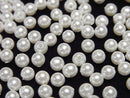 [Video]Shell Pearl White Half Drilled Hole Round 4mm 20pcs