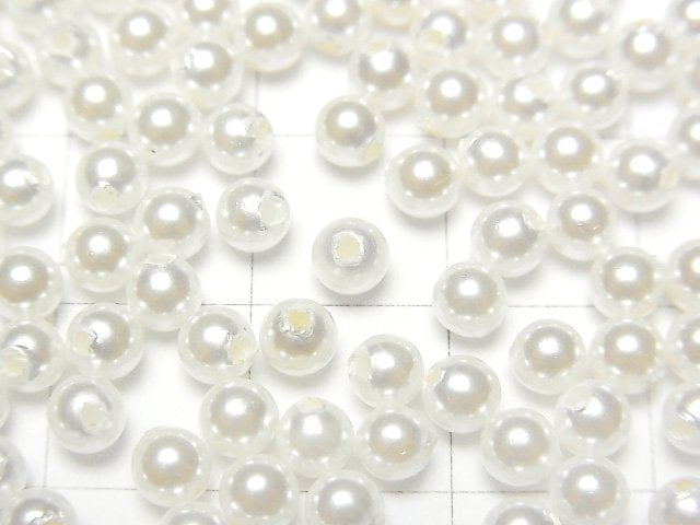 [Video]Shell Pearl White Half Drilled Hole Round 4mm 20pcs