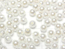 [Video]Shell Pearl White Half Drilled Hole Round 4mm 20pcs