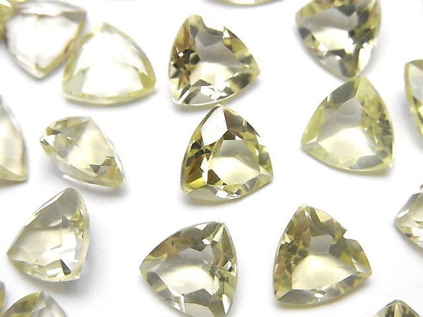 [Video]High Quality Lemon Quartz AAA Loose stone Triangle Faceted 10x10mm 3pcs