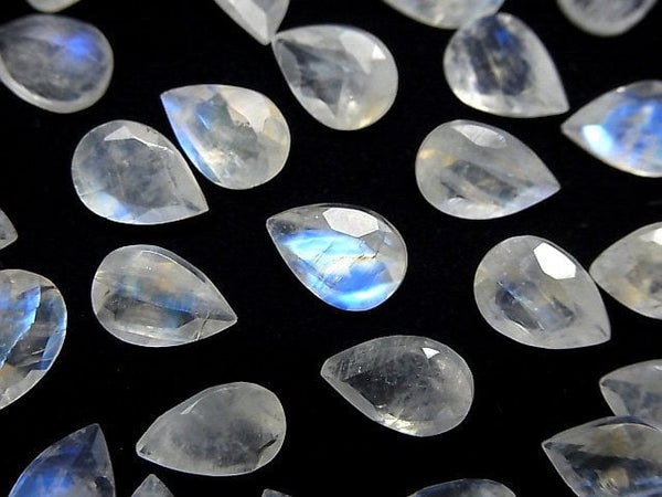 [Video]High Quality Rainbow Moonstone AAA- Loose stone Pear Shape Faceted 10x7mm 1pc