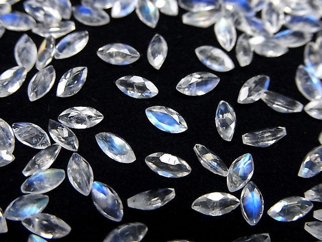 [Video]High Quality Rainbow Moonstone AAA- Loose stone Marquise Faceted 5x2.5mm 10pcs