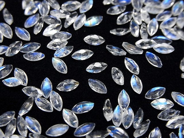 [Video]High Quality Rainbow Moonstone AAA- Loose stone Marquise Faceted 5x2.5mm 10pcs