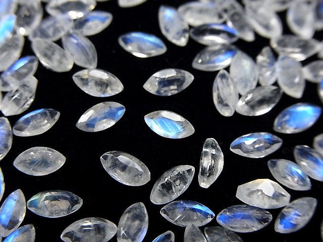 [Video]High Quality Rainbow Moonstone AAA- Loose stone Marquise Faceted 6x3mm 5pcs