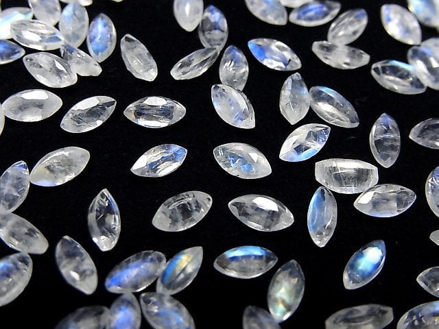 [Video]High Quality Rainbow Moonstone AAA- Loose stone Marquise Faceted 6x3mm 5pcs