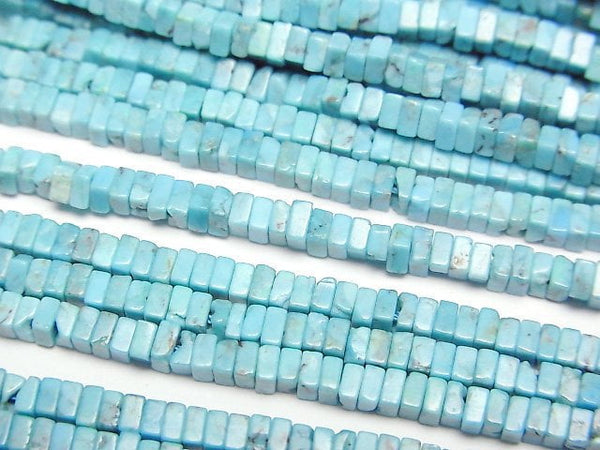 [Video]Turquoise AA++ Square Roundel (disc) half or 1strand beads (aprx.15inch/36cm)