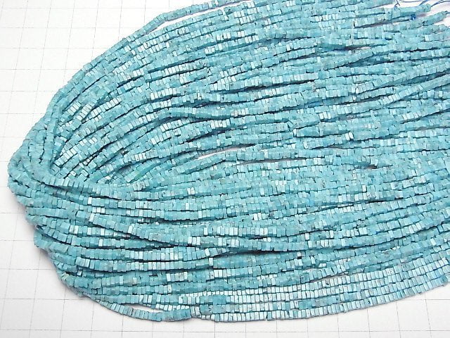 [Video]Turquoise AA++ Square Roundel (disc) half or 1strand beads (aprx.15inch/36cm)