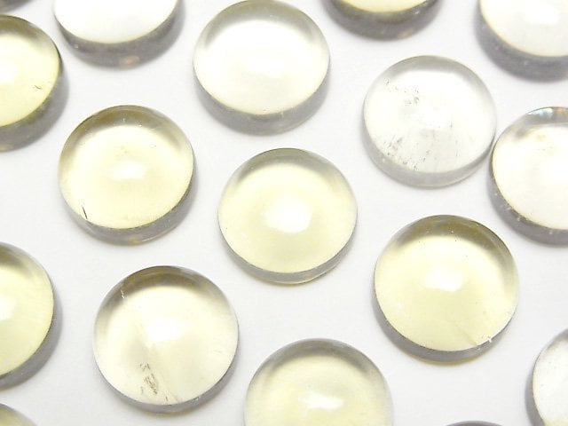 [Video]High Quality Lemon Quartz AAA- Round Cabochon 12x12mm 2pcs