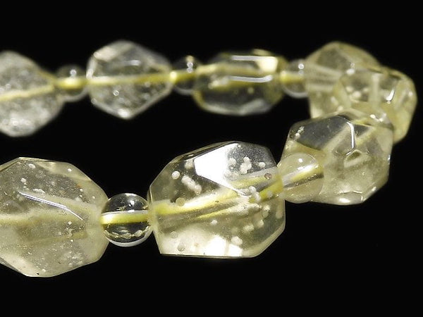 [Video][One of a kind] Libyan Desert Glass Faceted Nugget & Round Bracelet NO.4