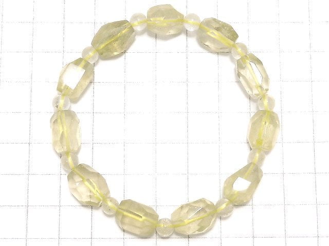[Video][One of a kind] Libyan Desert Glass Faceted Nugget & Round Bracelet NO.5