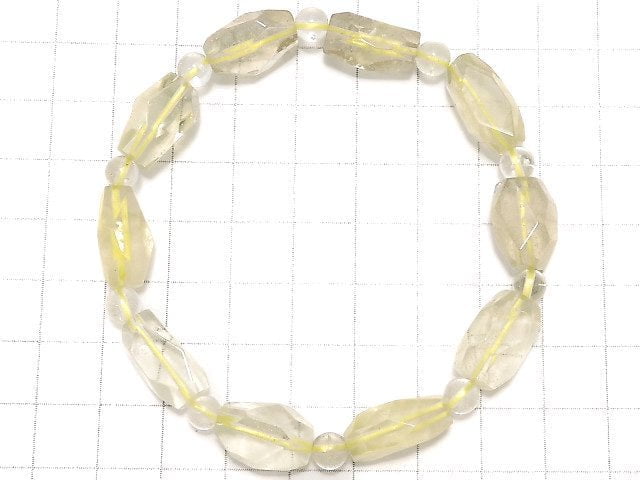[Video][One of a kind] Libyan Desert Glass Faceted Nugget & Round Bracelet NO.6