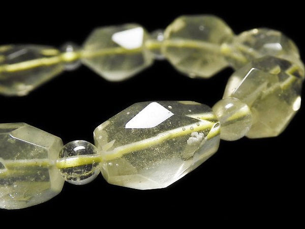 [Video][One of a kind] Libyan Desert Glass Faceted Nugget & Round Bracelet NO.8