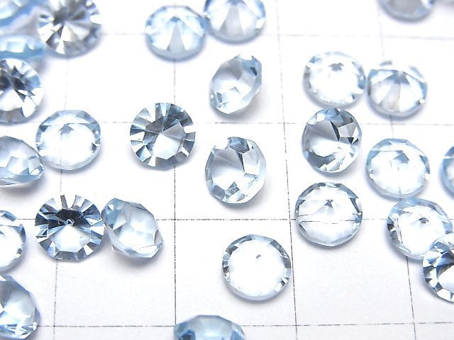 [Video]High Quality Sky Blue Topaz AAA Loose stone Round Concave Cut 6x6mm 2pcs