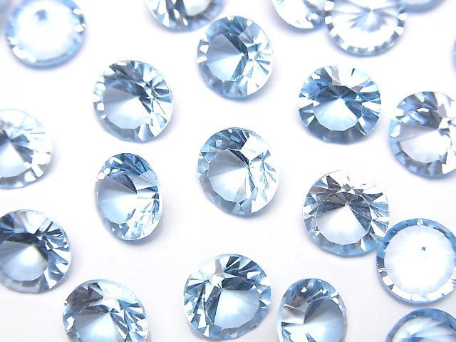 [Video]High Quality Sky Blue Topaz AAA Loose stone Round Concave Cut 8x8mm 2pcs