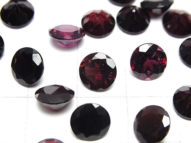 [Video]High Quality Mozambique Garnet AAA- Loose stone Round Faceted 8x8mm 3pcs