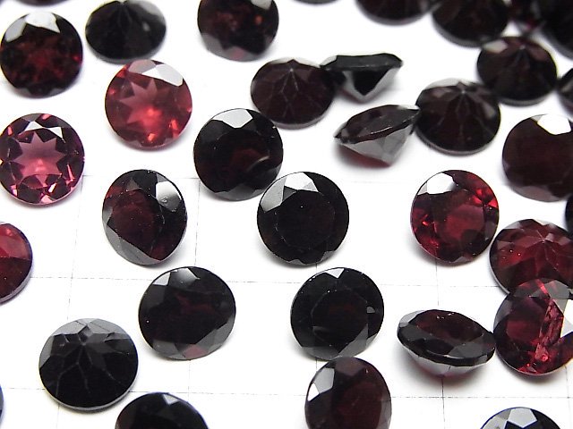 [Video]High Quality Mozambique Garnet AAA- Loose stone Round Faceted 8x8mm 3pcs