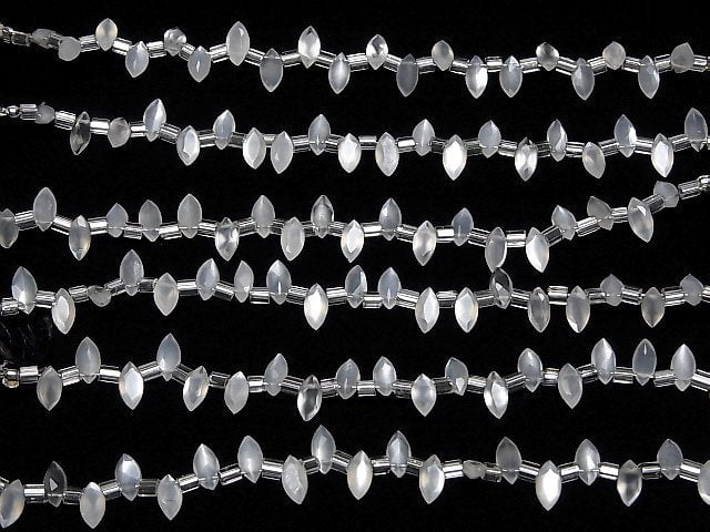 Pierre de lune blanche de haute qualité AAA - Marquise facettée 6x3mm 1 fil de perles (18 pièces)