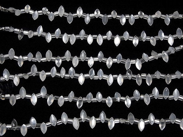 [Video]High Quality White Moonstone AAA- Marquise Faceted 6x3mm 1strand (18pcs)