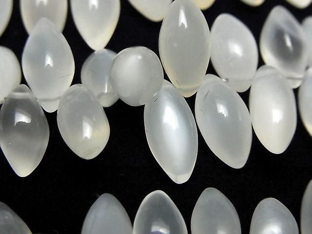 [Video]High Quality White Moonstone AA++ Marquise Rice (Smooth) half or 1strand beads (aprx.7inch/18cm)