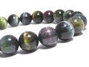[Video][One of a kind] Tourmaline Cat's Eye Round 9mm Bracelet NO.6