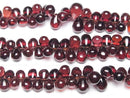 [Video]High Quality Mozambique Garnet AAA- Drop (Smooth) half or 1strand beads (aprx.7inch/18cm)