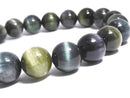 [Video][One of a kind] Tourmaline Cat's Eye Round 9mm Bracelet NO.10