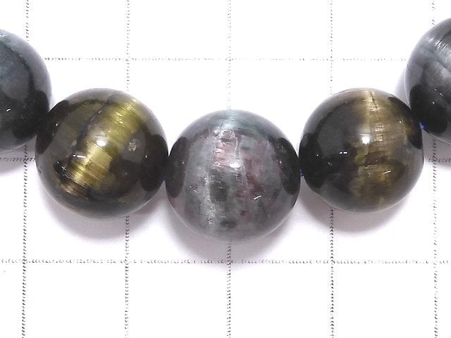 [Video][One of a kind] Tourmaline Cat's Eye Round 12.5mm Bracelet NO.12