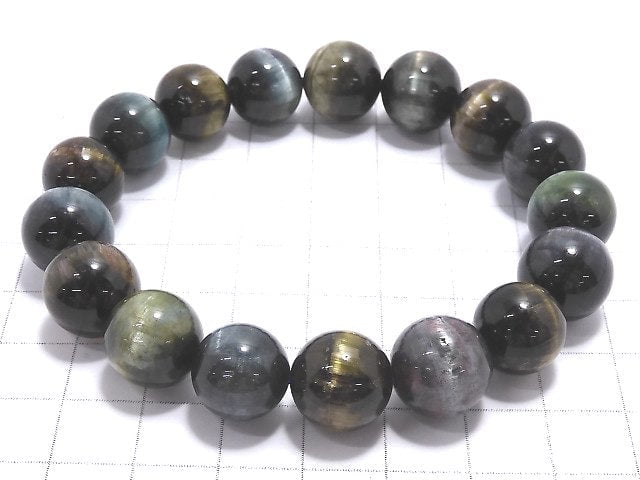 [Video][One of a kind] Tourmaline Cat's Eye Round 12.5mm Bracelet NO.12