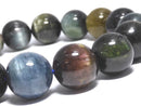 [Video][One of a kind] Tourmaline Cat's Eye Round 13mm Bracelet NO.13