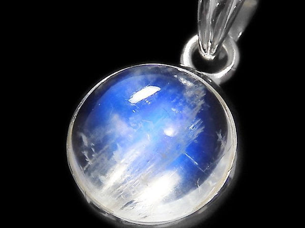 [Video][One of a kind] High Quality Rainbow Moonstone AAA Pendant Silver925 NO.50