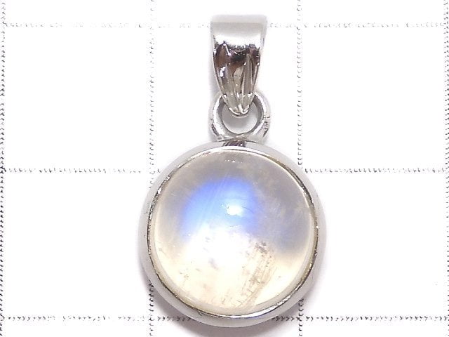 [Video][One of a kind] High Quality Rainbow Moonstone AAA Pendant Silver925 NO.50