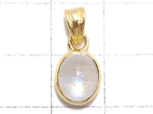 [Video][One of a kind] High Quality Rainbow Moonstone AAA Pendant 18KGP NO.52