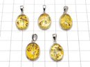 [Video] Baltic Amber Oval Pendant 17x13mm Silver925 1pc