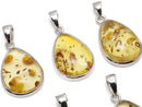 [Video] Baltic Amber Pear shape Pendant 19x14mm Silver925 1pc